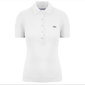 Lacoste Slim Fit White Polo Size 4 / 42